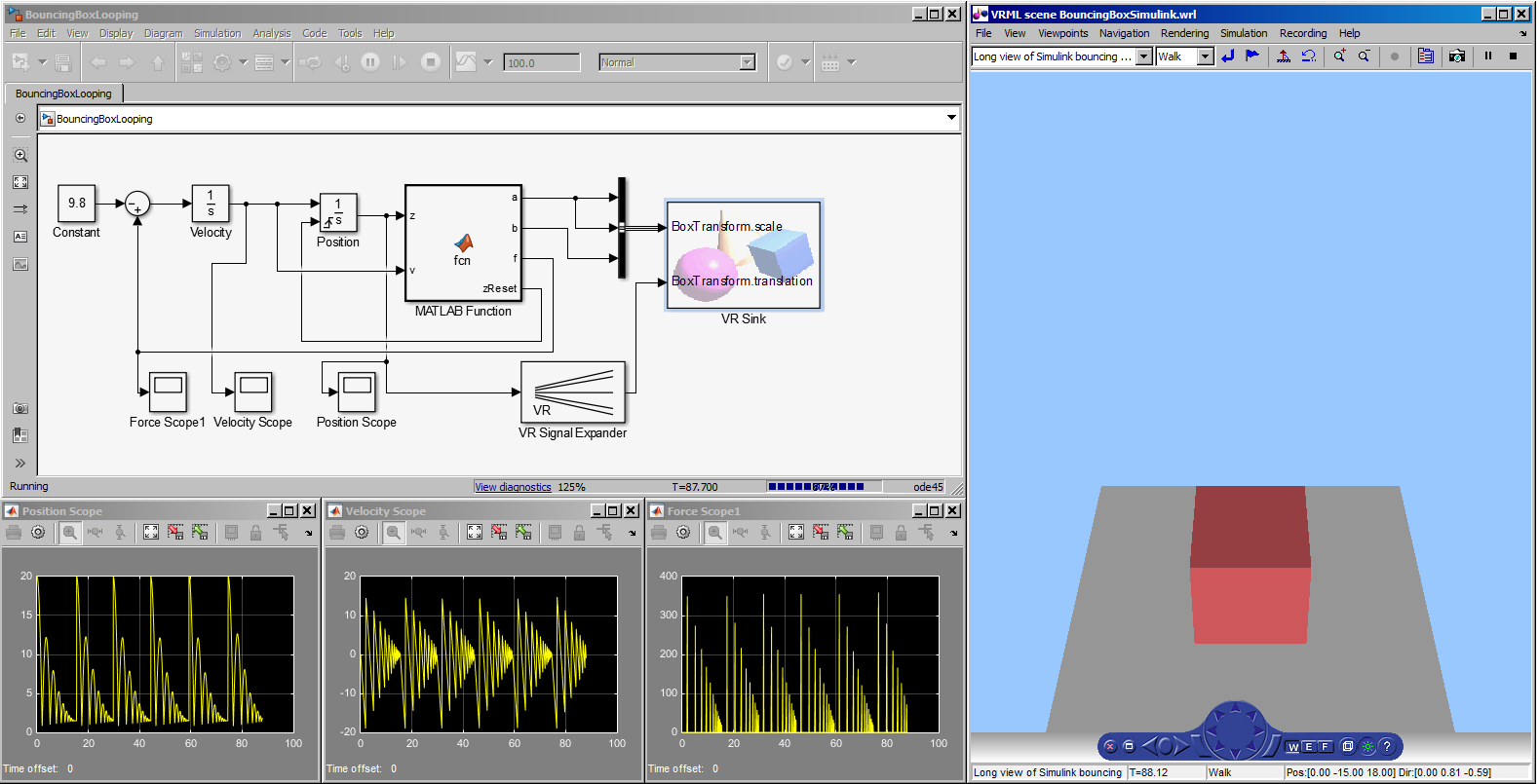 Bouncing Box using Simulink